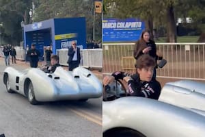 Primeras imágenes de Colapinto en la Flecha de Plata de Fangio