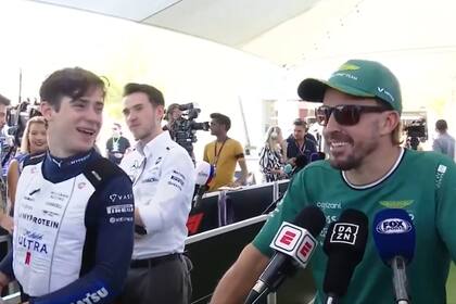 Colapinto se ríe tras un elogio del español Fernando Alonso