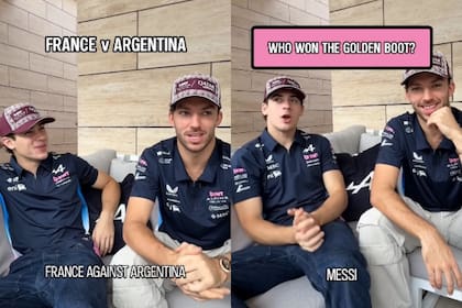 Colapinto y Gasly recordaron los goles de la final del Mundial y las alineaciones de la Argentina y Francia (Foto: Captura de video / X @AlpineF1Team)