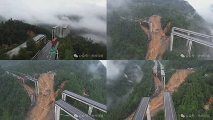 Colapso de un puente en Xiazong, provincia de Guizhou