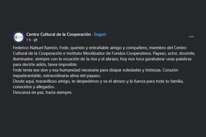 Colegas y compañeros de cursada despidieron al actor de 27 años en redes sociales