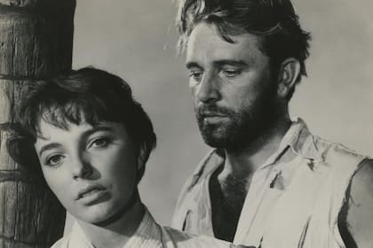 Collins y Richard Burton en Sea Wife, de 1957