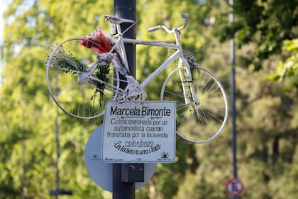 Colocaron una bicicleta blanca en homenaje a la mujer asesinada por un automovilista.