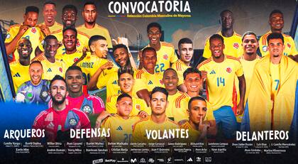 Colombia convocó a sus máximas figuras en sus últimos partidos eliminatorios (web/ Federación Colombiana de Futbol)