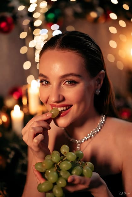 Comer 12 uvas en fin de año es un ritual muy extendido en la población (Foto: Grok)