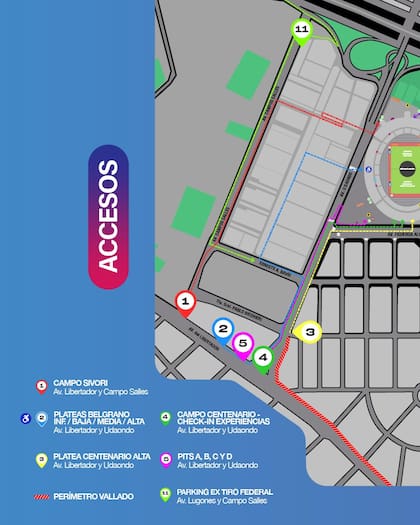 Cómo acceder al campo, plateas y sectores especiales (Foto: Instagram @dfentertainment)