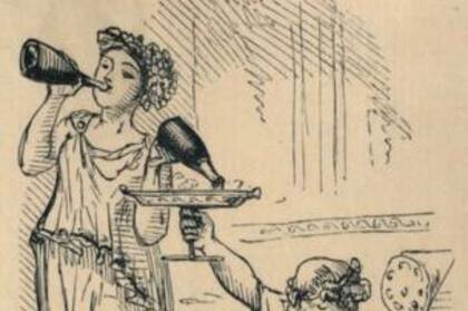 Como demuestra esta caricatura inglesa del siglo XIX, a los romanos les gustaba la fiesta