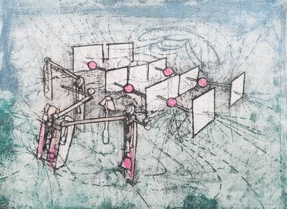 "Como dicta por dentro voy significando", grabado al aguatinta de 1962 (Colección Inda - Maldifassi. Fotógrafo ©️Roberto Urzúa)