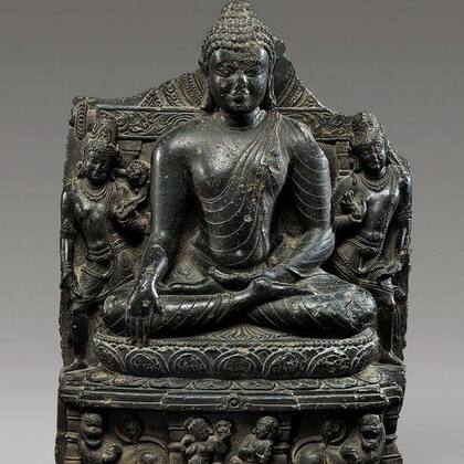 Esta figura tallada del Buda es una de las 300 piezas exhibidas en el Museo de Nalanda.