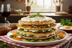 Cómo hacer una torre de panqueques para Navidad