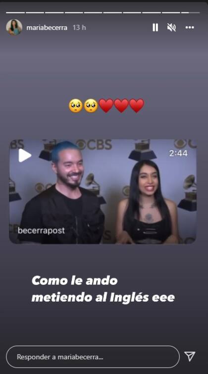 "Cómo le ando metiendo al inglés, eh", dijo María Becerra (Instagram @mariabecerra)