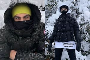 El Chino Darín y Úrsula Corberó se divierten jugando con la nieve en Madrid