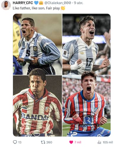 "Como padre, como hijo. Juego limpio", destacó otro de los tuits virales en donde comparó hasta los mismos gestos de ambos