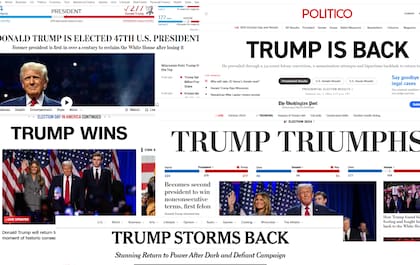 Cómo reflejaron los medios norteamericanos el triunfo de Donald Trump en las elecciones del martes 5 de noviembre.