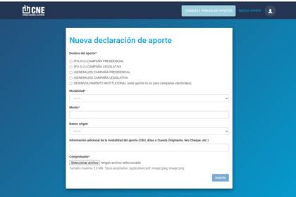 Cómo se declara un aporte de campaña