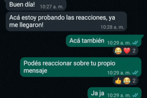 Cómo se ven las reacciones de WhatsApp en un celular