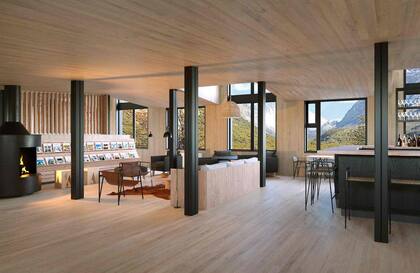 Cómo se verán las áreas comunes del Explora ubicado en El Chaltén.