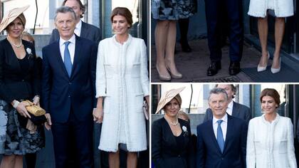 Como si se tratara de un acuerdo previo, ambas protagonistas apostaron por colores antagónicos: Juliana Awada de blanco y la reina Máxima, de negro