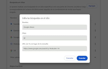 Cómo sumar un motor de búsqueda alternativo que ofrece los resultados de Google sin las funciones agregadas de IA