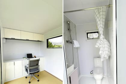 Comodidades completas en un espacio reducido: a pesar de su tamaño, la cabina incluye baño con ducha, armario de noche y un foco superior para personalizar la iluminación