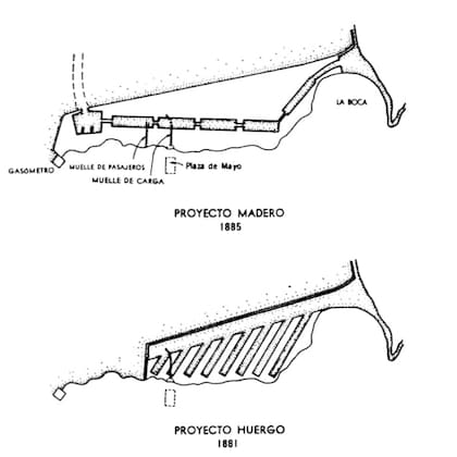 Comparación de los proyectos de Madero y de Huergo.