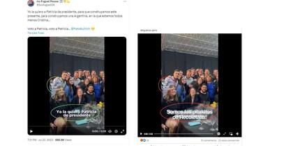 Comparación entre una captura de pantalla de una publicación en X del video original (I) y una captura del video manipulado en Facebook, hechas el 28 de julio