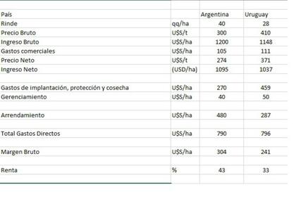 Comparación entre Uruguay y la Argentina