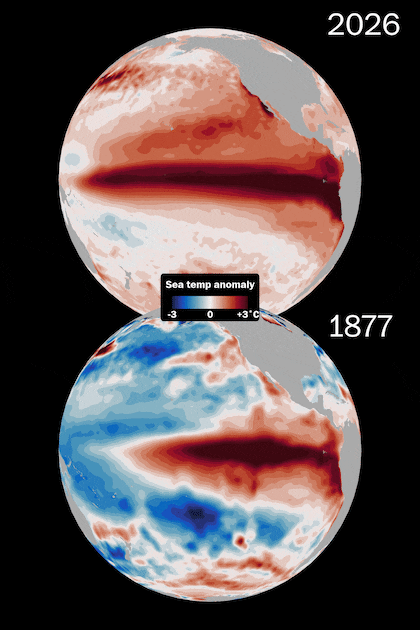 Comparado con anteriores episodios de súper El Niño, para 2026 se prevé un mayor calentamiento de los océanos. Eso podría alterar el comportamiento del fenómeno de El Niño y sus impactos