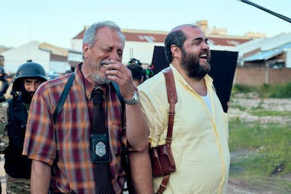 Cómplices, Dario Barassi y Yayo en pleno rodaje de Gutiérrez is mai neim