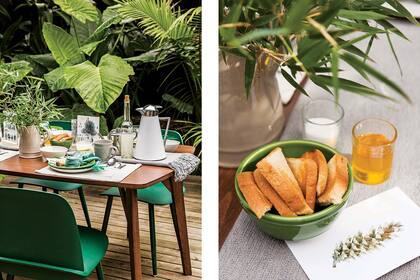 Compoteras como paneras o jarras como floreros: jugar con lo que se tiene en casa, de eso se trata.