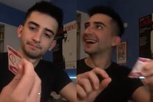 Compró las figuritas del Mundial de Qatar y en el primer paquete le tocó a Lionel Messi: su reacción se volvió viral. Foto/Twitter: @joastahl