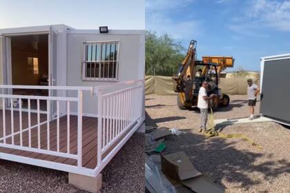 Compró una casa prefabricada en Alibaba y detalló el paso a paso de construcción, en el que usaron maquinaria pesada