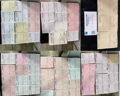 Comprobantes y documentación hallados en los allanamientos, que serán analizados para reconstruir el circuito de reducción y venta