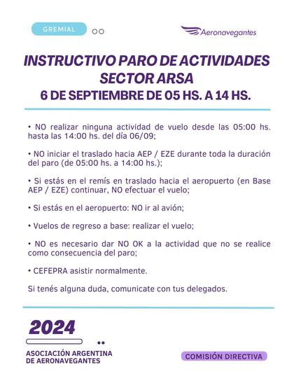 Comunicado de la Comisión Directiva de la AAA
