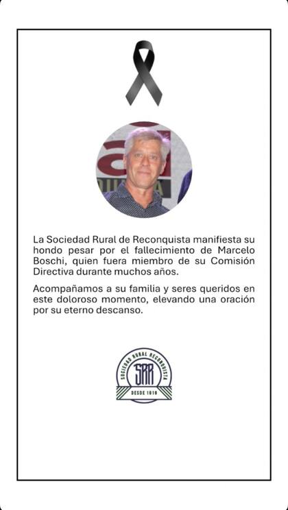 Comunicado de la Sociedad Rural de Reconquista