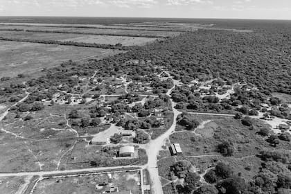 Una vista aérea de la comunidad de Tres Pozos, en Formosa