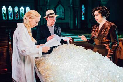 Con Alejandra Radano, una de las actrices con la que más trabajó, mientras preparan la película Fanny camina, sobre la vida de Fanny Navarro.