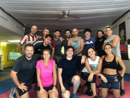 Con alumnos del grupo de entrenamiento funcional.
