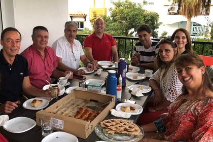 Con amigos argentinos, en Marbella.