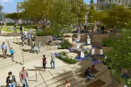 Con áreas infantiles (650 metros cuadrados), jardines acuáticos (560 metros cuadrados) y puestos de comida, este parque de 2,8 hectáreas podría ser un nuevo paseo para los visitantes de la Gran Manzana