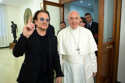 Con Bono Vox durante una audiencia privada en el Vaticano, el 19 de septiembre de 2018