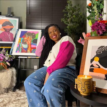 Con DomoINK, la mujer de California se dedica a representar en su arte a la cultura afroamericana