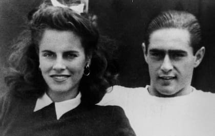 Con el arquitecto Carlos Miguens, cuando eran novios. Estuvieron casados sólo diez años y se separaron después de vivir juntos en España y Francia.