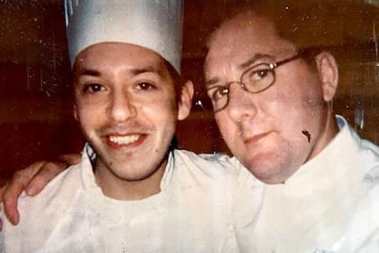 Con el chef Charlie Trotter, en su restaurante de Chicago