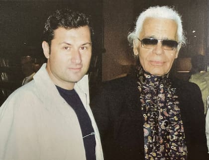 Con el diseñador Karl Lagerfeld