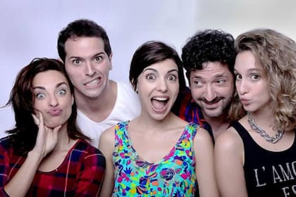 Con el elenco de Sr. Imaginación