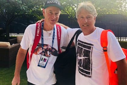 Davin con el legendario John McEnroe, durante un encuentro en Flushing Meadows