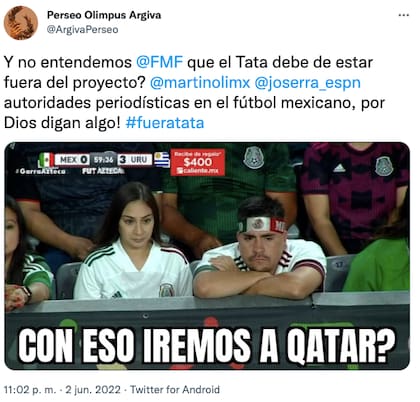 Con el Mundial de Qatar 2022 tan cerca, el desempeño de la Selección Mexicana preocupa a la afición y reclaman un cambio en la dirección técnica