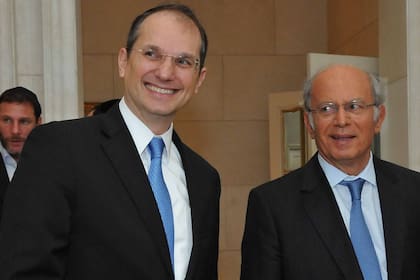 Elie Horn con el rabino Isaac Sacca, presidente de Menorá, durante una visita a la Argentina en el 2016