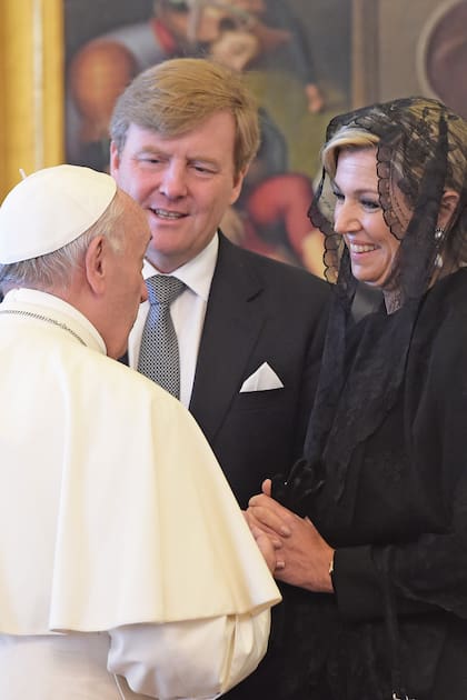 Con el rey Guillermo Alejandro y la reina Máxima de los Países Bajos, el 22 de junio de 2017 en la Ciudad del Vaticano